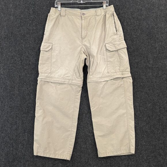 Columbia Crested Butte Convertible Cargo Pants Men's Medium 32L Khaki Zip Off - Picture 1 of 12